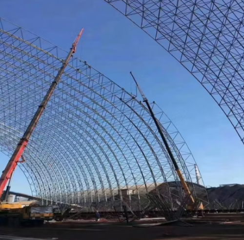 Space Frame for Steel Space Grid Industrial Double-Span Coal Shed Project of 193 Meters